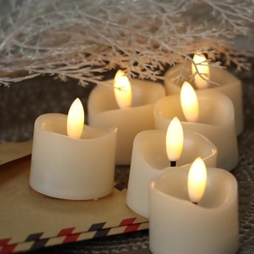 12 Pack Flameless Votive Candles with LED Tea Lights Warm White Battery Operated
