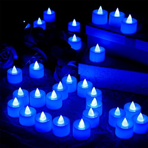 Coume 72 Pack Blue Flameless LED Tea Lights Candles