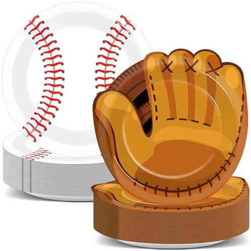 100Pcs Baseball Themed Paper Plates for Birthday Party