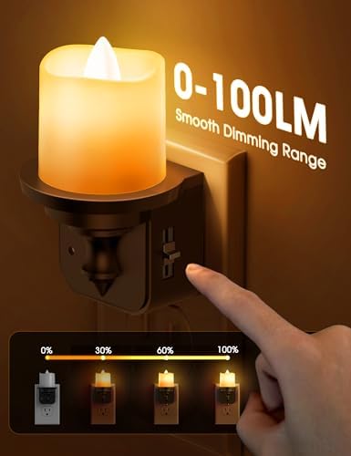 Briignite Flameless Candle Night Lights 2 Pack LED