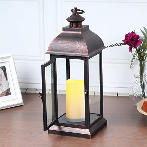 Flameless LED Candle Lantern Timer Function Outdoor Indoor Use