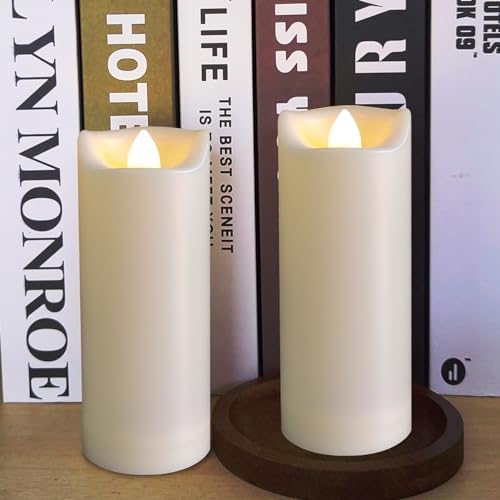 LED Battery Operated Candles 2x5 Inches Timer Waterproof Pillar Decorations
