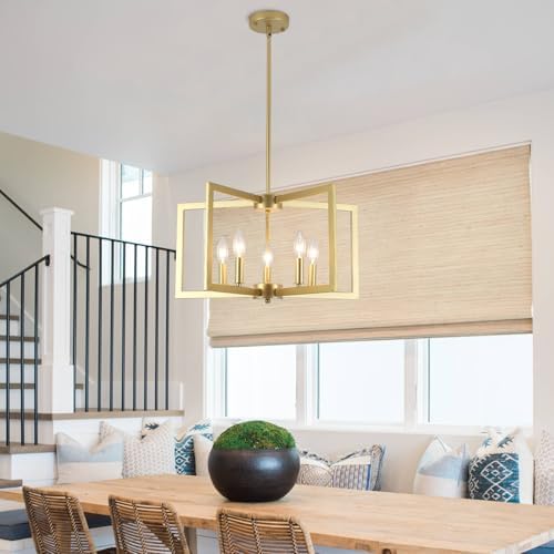 Modern 5 Light Gold Chandeliers for Dining Room