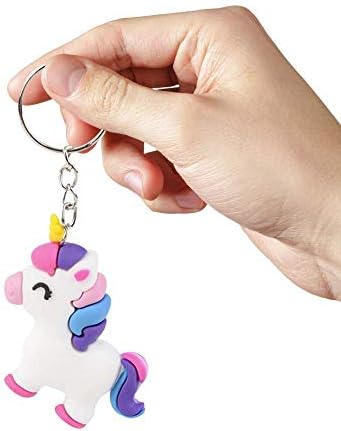 ArtCreativity Unicorn Rubber Keychains Set of 12