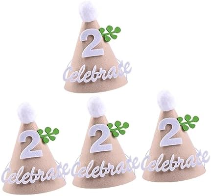 MERRYHAPY 4pcs Non Woven Birthday Party Hats for Kids