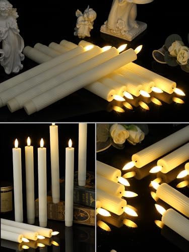 Treela 24 Pcs Flameless Taper Candles for Decorations