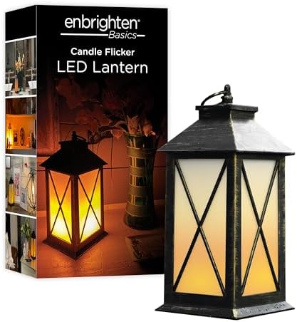 Enbrighten Basics Flameless Candle LED Lantern with Timer