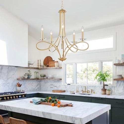 Saint Mossi 5-Lights Gold Chandelier with Adjustable Chain