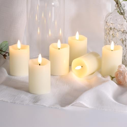 Eywamage Timer Flameless Votive Candles 2x3 Inch 6 Pack