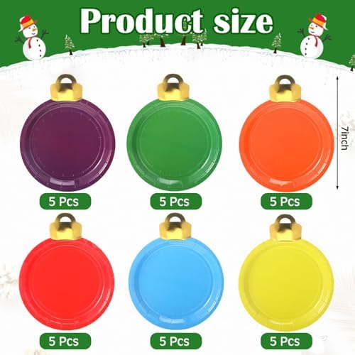 Zhehao 30 Pcs 7 Inch Light Shaped Party Plates