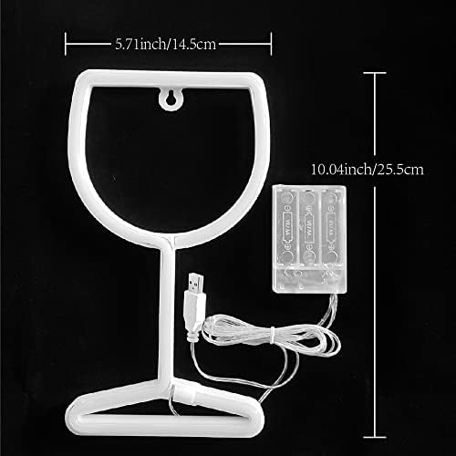 JYWJ Blue Neon Wine Glass Light Sign USB Powered