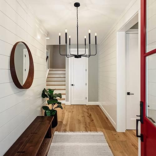 LASENCHOO 6 Light Black Chandelier Dining Room Ceiling Light Fixture