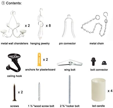 GiveU 3 in 1 Lighting Chandelier Set of 2 White
