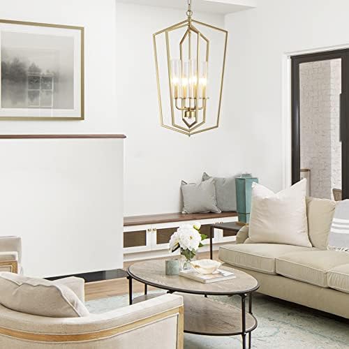 ZEVNI Gold 4-Light Chandelier Pendant Light