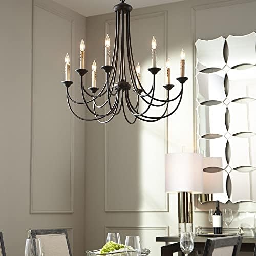 Quorum 6250-8-69 Transitional Eight Light Chandelier in Bronze Finish