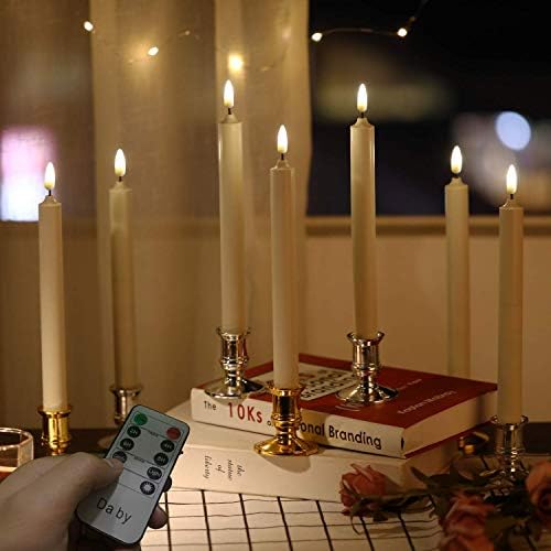 Da by 3D Flame LED Window Candles - Set of 10