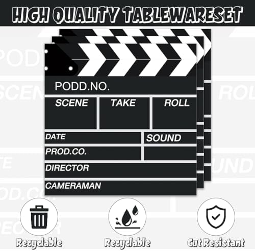 40Pcs Movie Night Party Decorations Tableware Set
