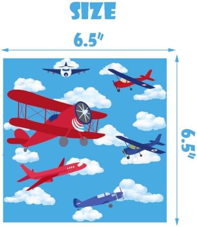 Vetwo Airplane Party Plates Napkins Tableware Set