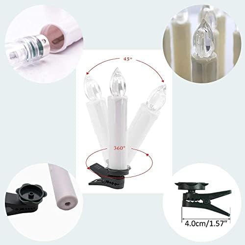 HANNAHONG 10 Pcs LED Flameless Taper Candles with Remote Control