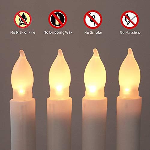 24 Piece Flameless LED Taper Candles for Wedding and Christmas