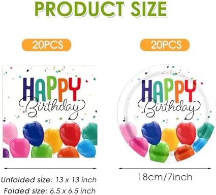 Happy Birthday Decorations Party Plates Napkins Set
