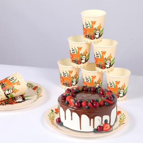 Zyzyphor Jungle Party Plate Set 175 PCS 25 Guests