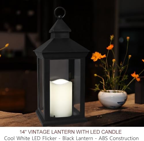 Bright Zeal 14 Decorative Candle Lantern with Timer