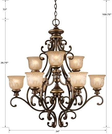 Crystorama Norwalk 9 Light Bronze Umber Chandelier 1