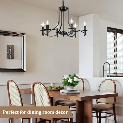Brightever 6-Light Black Chandelier for Dining Room