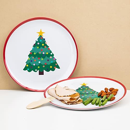 Tiny Expressions - Holiday Christmas Tree Plates Set of 4