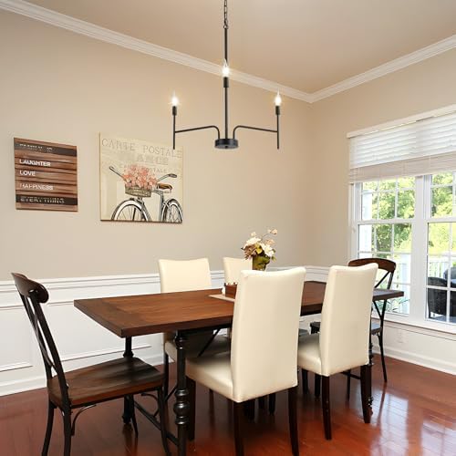 Black Chandelier 3 Light Modern Farmhouse Ceiling Light