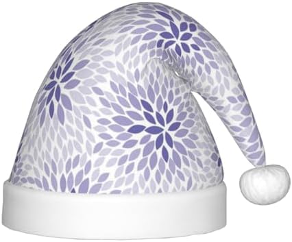 Salelf Lilac Flowers Santa Hat for Kids Christmas Plush Hat