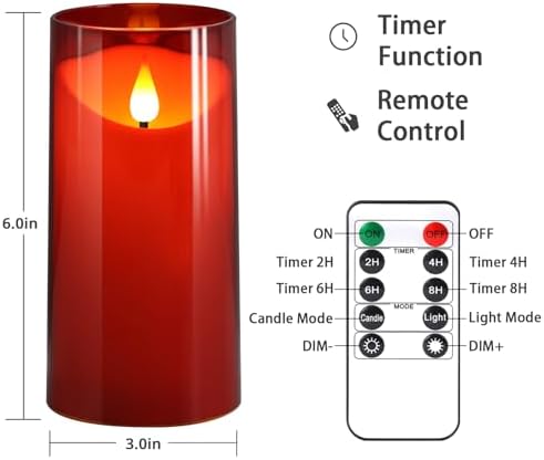 NURADA Flameless Candles with Remote Timer 2 Pack