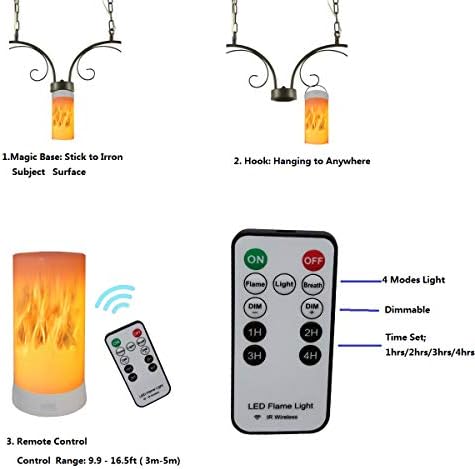 QLEE Flameless LED Candle Light with Remote Control 4 Modes