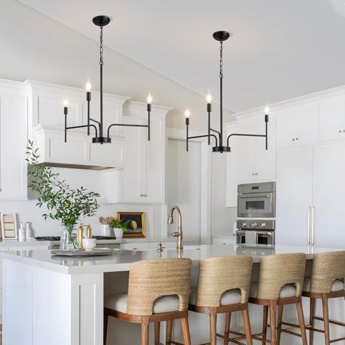 Black Chandelier 3 Light Modern Farmhouse Ceiling Light