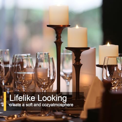 Realistic Flameless LED Candles with Remote and Timer Set of 3
