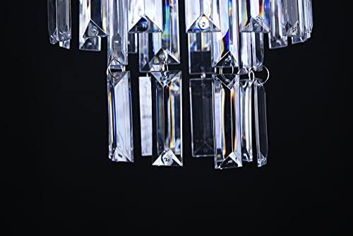 FlavorThings Modern Chandelier Faux Crystal Pendant Ceiling Lamp Shade