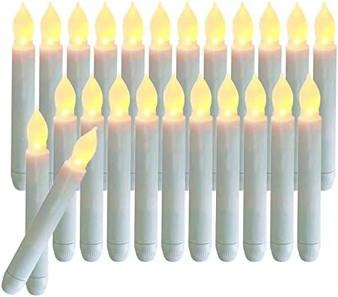 24 Piece Flameless LED Taper Candles for Wedding and Christmas