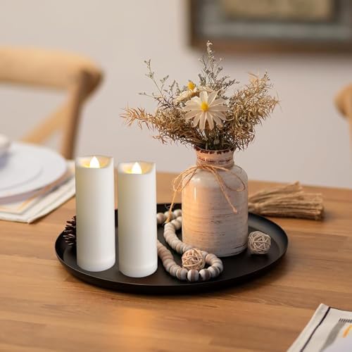 2x6 Inch Outdoor LED Battery Operated Candles with Timer and Remote