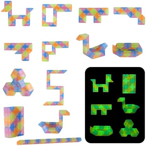 30pcs Glow in the Dark Snake Cube Fidget Toys