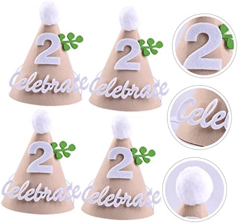MERRYHAPY 4pcs Non Woven Birthday Party Hats for Kids