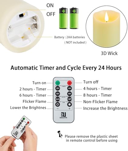 Guluto Flameless Candles with Remote and Timer