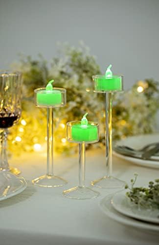 LANKER 24 Pack Green Flameless LED Tea Lights