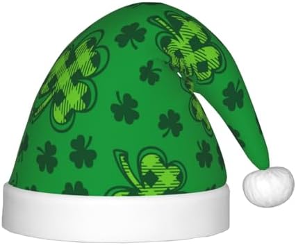 St Patricks Day Santa Hat for Kids Baby Plush Christmas Headwear