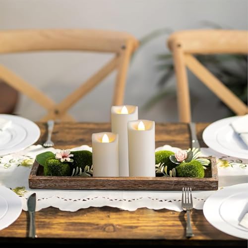 2x6 Inch Outdoor LED Battery Operated Candles with Timer and Remote