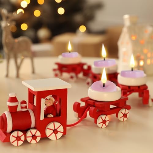 Eywamage Pink Flameless Wax Tealights with Remote Timer