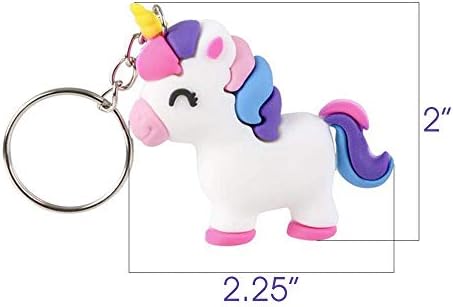ArtCreativity Unicorn Rubber Keychains Set of 12