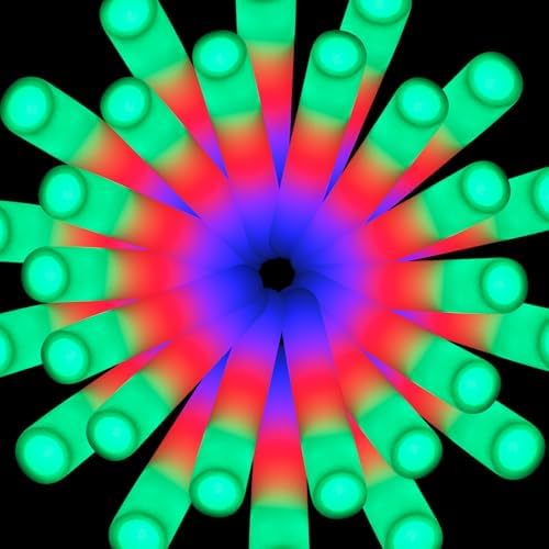AOWDIAO 100 Pcs 16 Inch Foam LED Glow Sticks