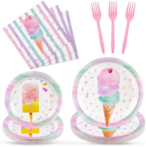 WERNNSAI Ice Cream Party Supplies Set