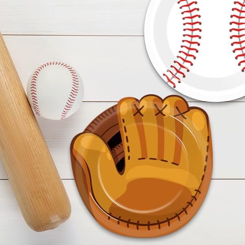 100Pcs Baseball Themed Paper Plates for Birthday Party